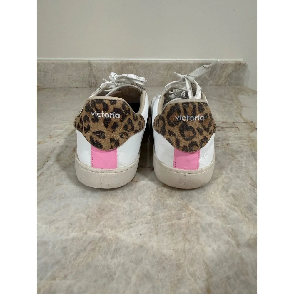 Victoria Berlin Ciclista White Silver Leopard Sneakers Women's 10